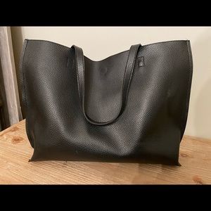 Faux leather tote